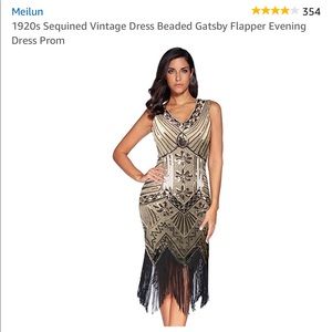 1920s Sequined Vintage Dress Beaded Gatsby Flapper